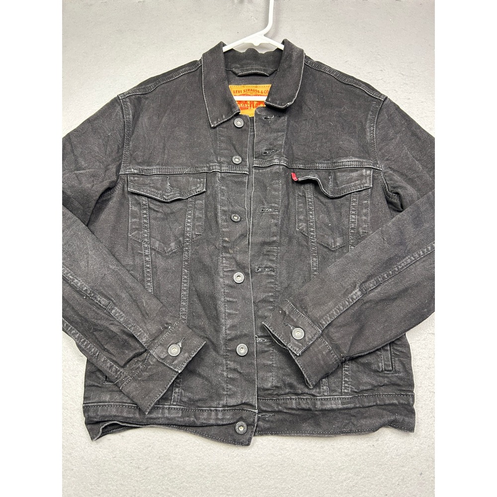 Levi Trucker Jacket Denim Black Small Mens